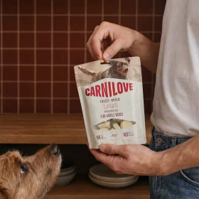Супер премиум лиофилизирано лакомство за кучета Carnilove Turkey & Salmon Freeze Dried Snack  с пуешко месо и сьомга  60 г